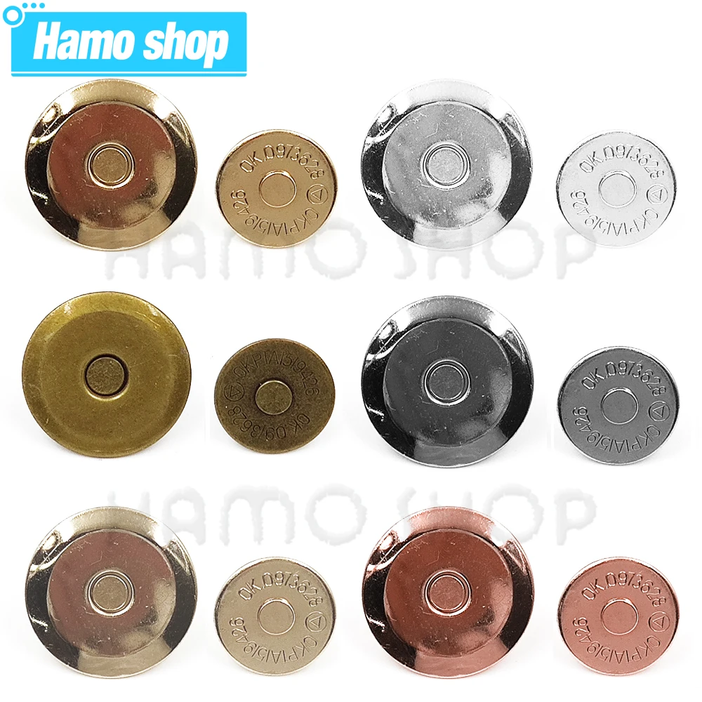 

10sets/lot 16mm-20mm Metal Magnetic Snap Clasps For Sewing Purse Handbag Bag Craft Wallet Parts Accessories Materials Buckle