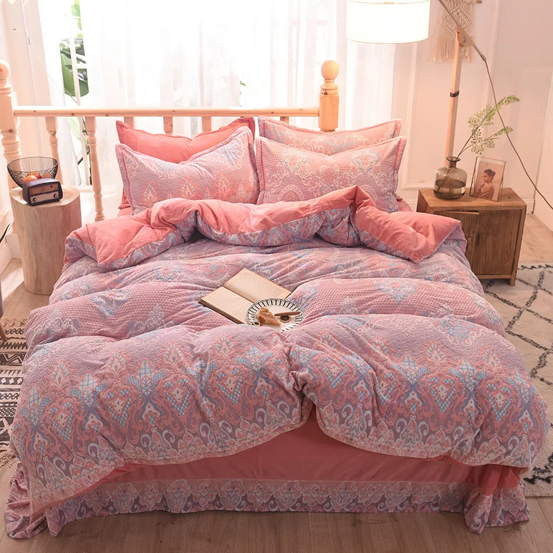 Bed Textile Set 6D Carved Velvet Double Face Velvet Winter Thickened Crystal Velvet Flannel Coral Milk Velvet 4-piece Set
Bed Textile Set 6D Carved Velvet Double Face Velvet Winter Thickened Crystal Velvet Flannel Coral Milk Velvet 4-piece Set