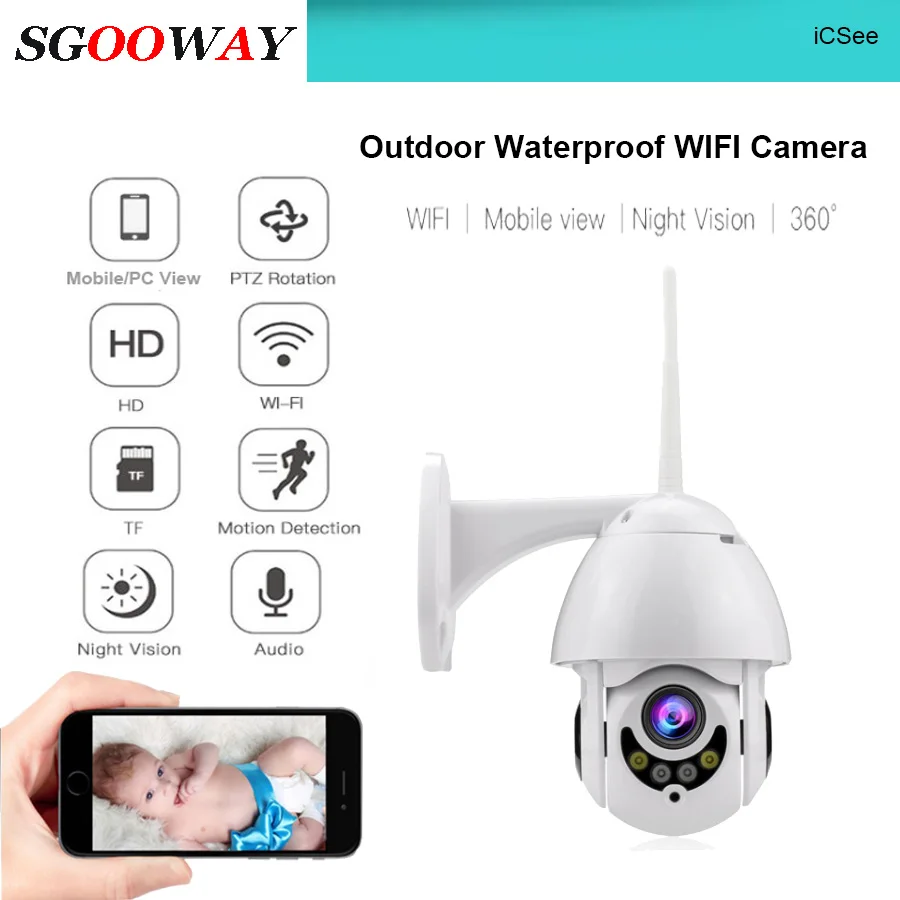 Sgooway наружная Водонепроницаемая WiFi PTZ панорамирование наклон 1080P HD IP-камера безопасности ИК Ночное Видение
Sgooway наружная Водонепроницаемая WiFi PTZ панорамирование наклон 1080P HD IP-камера безопасности ИК Ночное Видение