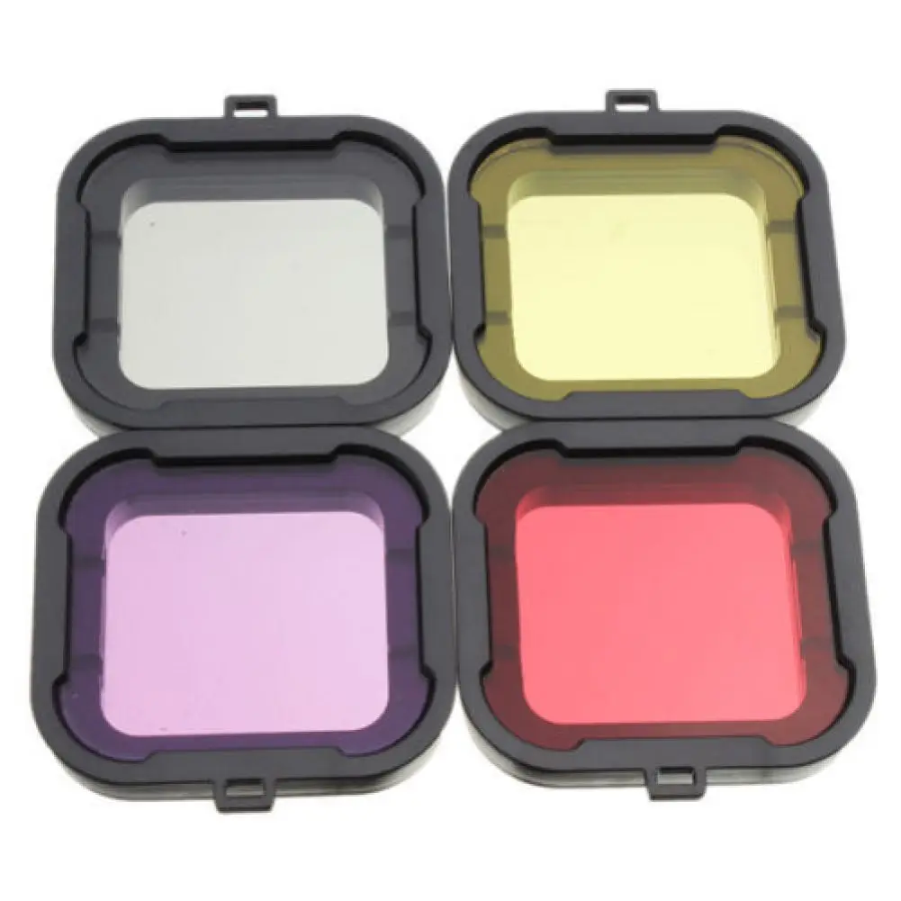 4 Colors/Set Underwater Colorful Dimmable Diving UV Filter Lens Cover Kit For GoPro Hero 4 3+
4 Colors/Set Underwater Colorful Dimmable Diving UV Filter Lens Cover Kit For GoPro Hero 4 3+