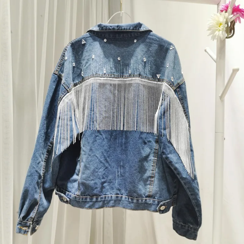 Jastie Handmade Nail Drill Tassel Denim Jacket Women Casual Boho Jackets Bomber Coats Tops High Street Outerwear 2022 Fall
Jastie Handmade Nail Drill Tassel Denim Jacket Women Casual Boho Jackets Bomber Coats Tops High Street Outerwear 2022 Fall