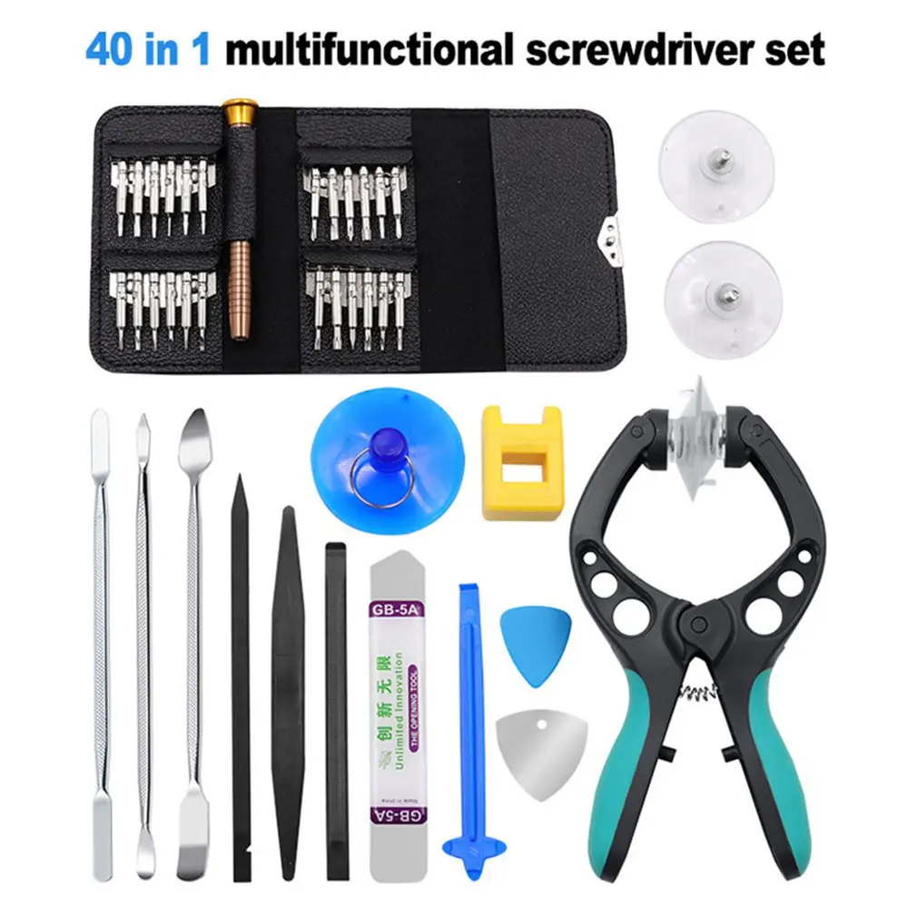 40 In 1 Mobile Phone Repair Tool Set Screwdriver Spudger Suction Pry Open Kit For IPhone Mobile Phone Screen Repair
40 In 1 Mobile Phone Repair Tool Set Screwdriver Spudger Suction Pry Open Kit For IPhone Mobile Phone Screen Repair