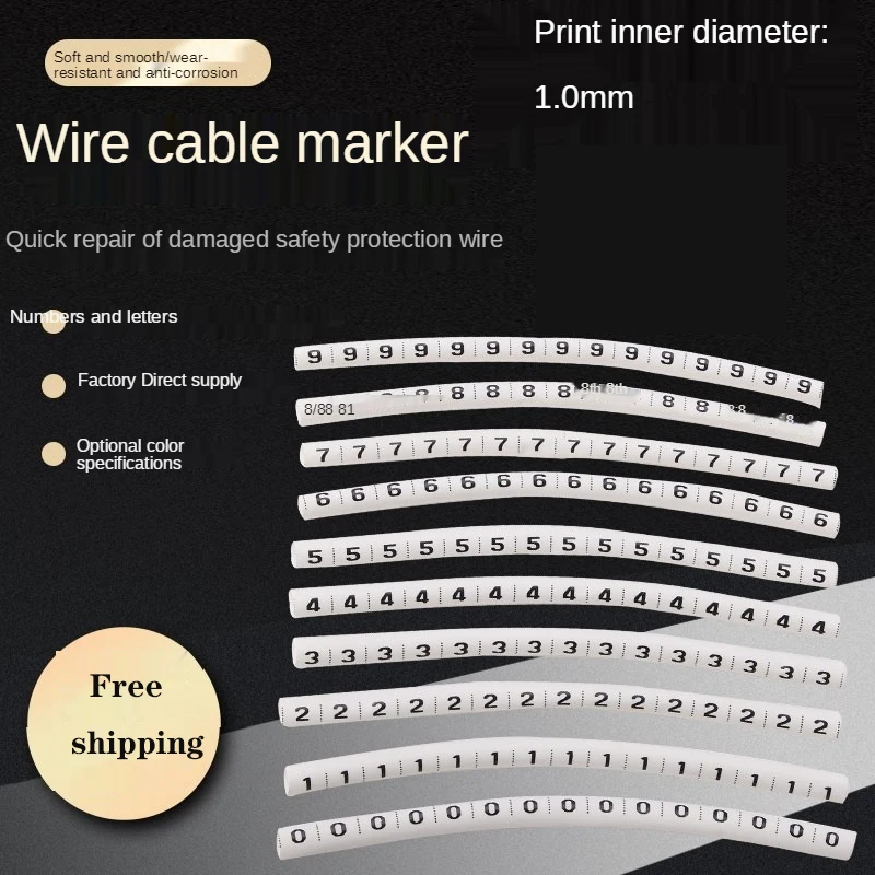 1000PCS Plastic heat shrink tubing cable marker label Wire Number 0 to 9 1-50mm white cable markers insulation shrink ratio 2:1
1000PCS Plastic heat shrink tubing cable marker label Wire Number 0 to 9 1-50mm white cable markers insulation shrink ratio 2:1
