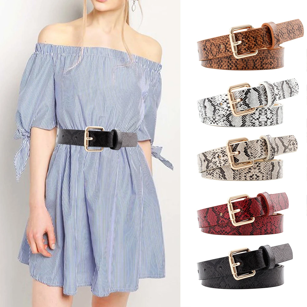 Pin Buckle Shopping For Girls Gift Fashion Waistband Party Luxury Women Belt Strap PU Leather Dress Jeans Snakeskin Print
Pin Buckle Shopping For Girls Gift Fashion Waistband Party Luxury Women Belt Strap PU Leather Dress Jeans Snakeskin Print