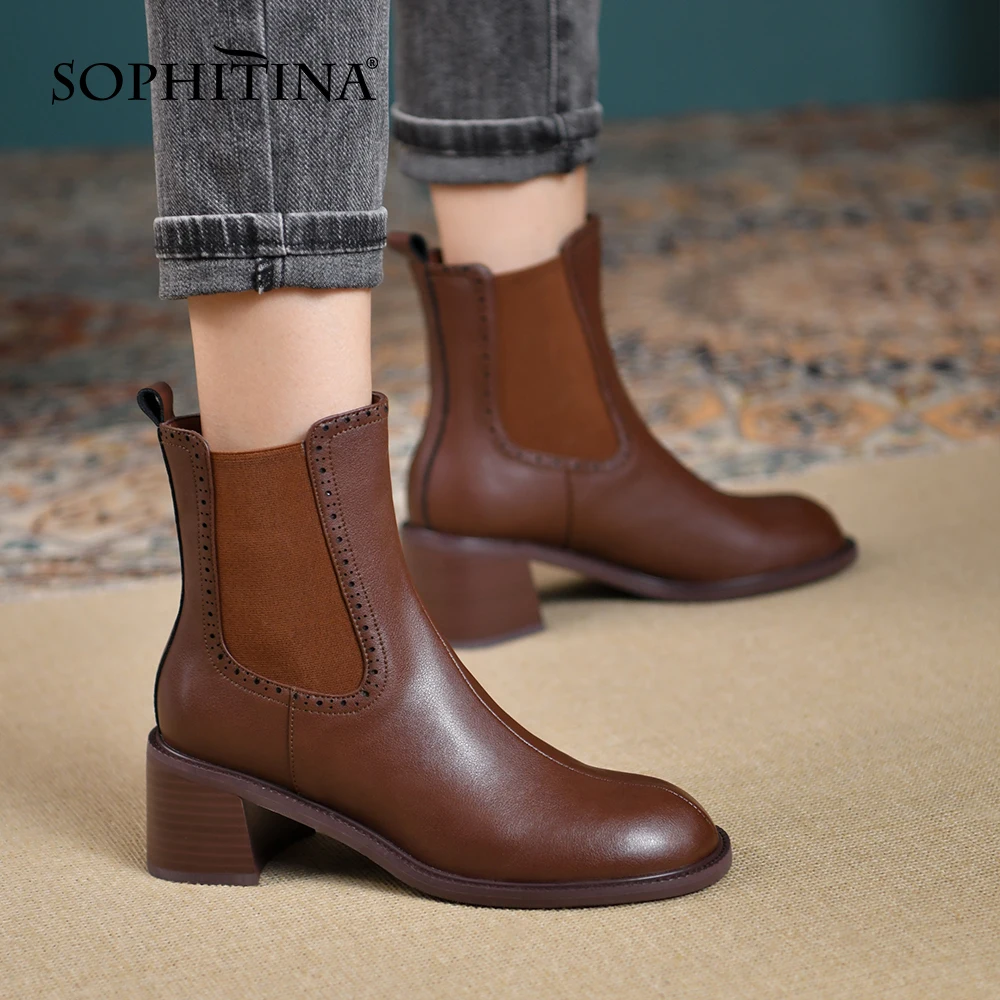 Женские дорожные Ботинки Челси SOPHITINA, Нескользящие туфли на квадратном каблуке, без застежки, с круглым носком, на осень и зиму, HO331
Женские дорожные Ботинки Челси SOPHITINA, Нескользящие туфли на квадратном каблуке, без застежки, с круглым носком, на осень и зиму, HO331