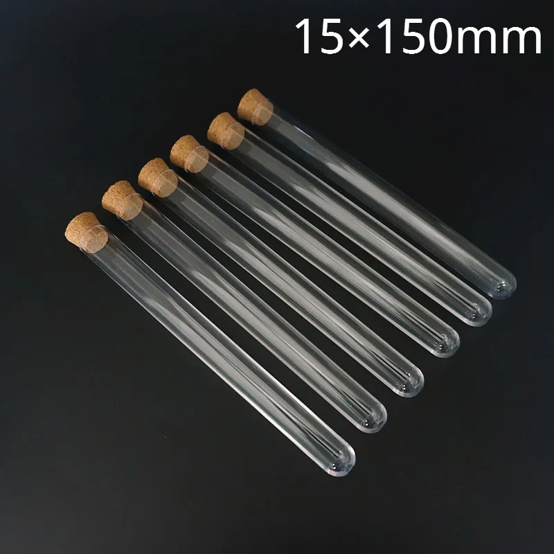 100pcs/lot 15x150mm Lab Clear Plastic Test Tube With Cork Cap Stopper Round Bottom Laboratory Or Wedding favours Spice Tube
100pcs/lot 15x150mm Lab Clear Plastic Test Tube With Cork Cap Stopper Round Bottom Laboratory Or Wedding favours Spice Tube
