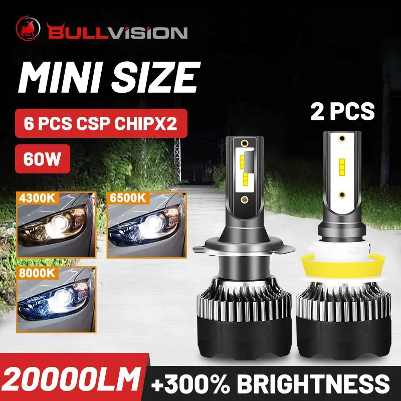 BULLVISION H11 H4 H7 Led Headlight Hb3 Hb4 Lamps 6500K 4300K 8000K H1 H8 H9 9005 9006 Led Car Light Bulb Turbo Fog Light 20000Lm
BULLVISION H11 H4 H7 Led Headlight Hb3 Hb4 Lamps 6500K 4300K 8000K H1 H8 H9 9005 9006 Led Car Light Bulb Turbo Fog Light 20000Lm