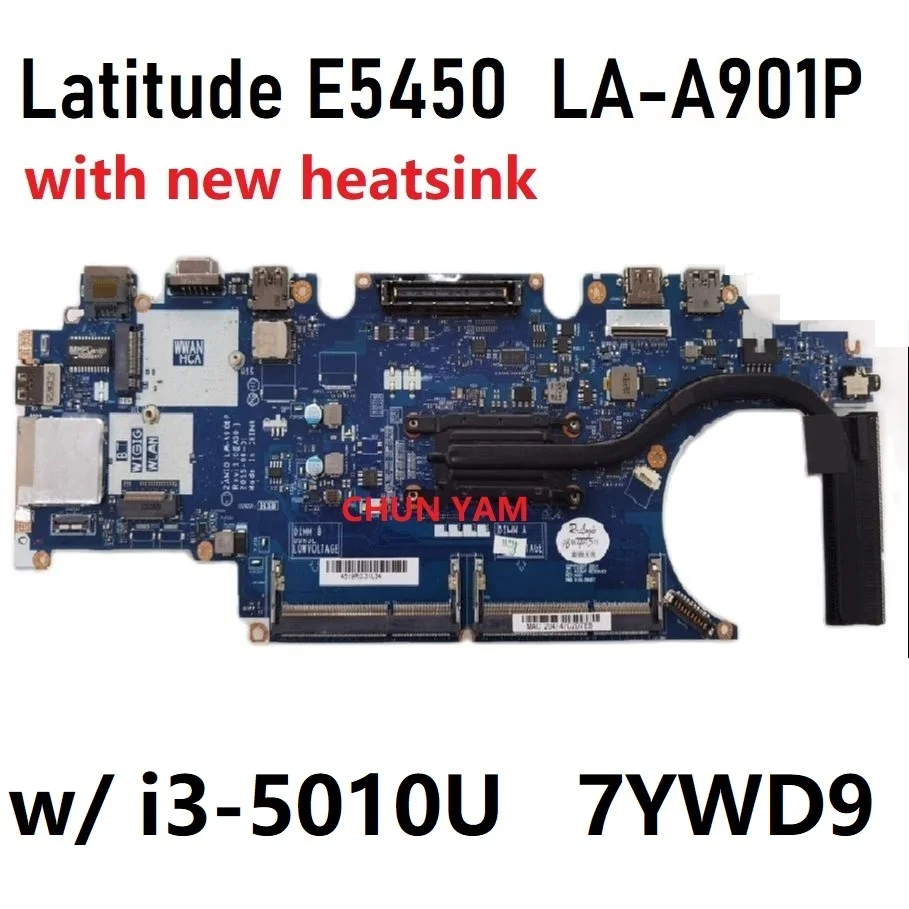 Новинка I3-5010U ZAM70 для ноутбука dell latitude E5450 материнская плата LA-A901P 7YWD9 07YWD9 100%