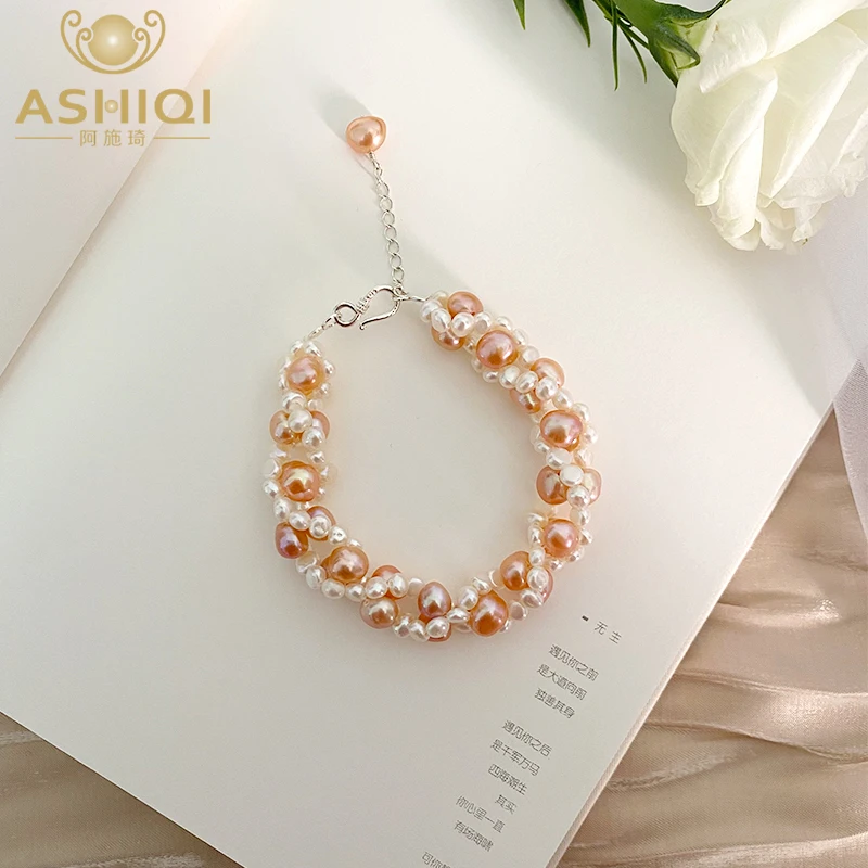 ASHIQI Natural freshwater pearl bracelet 925 sterling silver for women hand made jewelry fashion classic gift
ASHIQI Natural freshwater pearl bracelet 925 sterling silver for women hand made jewelry fashion classic gift