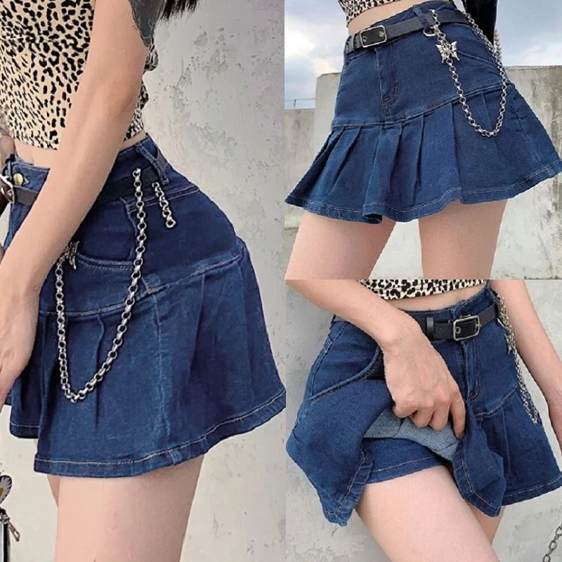 Women High Waist Stretch Denim Skirts Fake Two Pieces Security Jeans Shorts Skirts(No Chain)
Women High Waist Stretch Denim Skirts Fake Two Pieces Security Jeans Shorts Skirts(No Chain)
