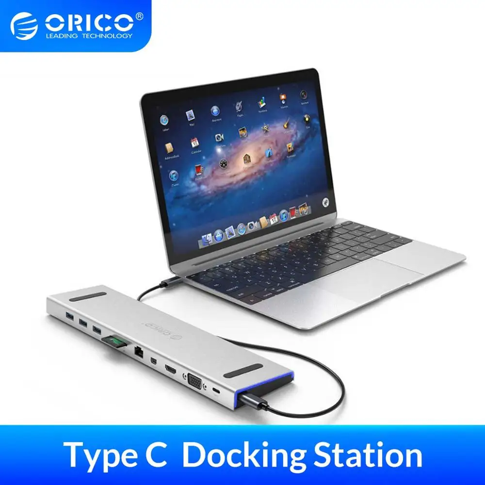 Многофункциональная док станция ORICO Type C 3 порта USB 0 интерфейс концентратора