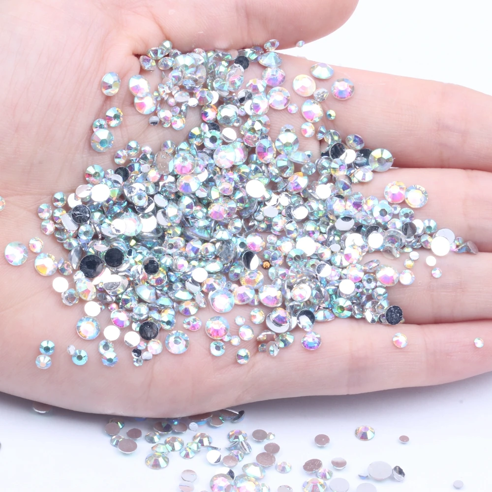 CRYSTAL AB Resin Rhinestones 2-6mm Round Flatback Non Hot Fix Diamonds Appliques For Craft Fabric Wedding Dresses
CRYSTAL AB Resin Rhinestones 2-6mm Round Flatback Non Hot Fix Diamonds Appliques For Craft Fabric Wedding Dresses