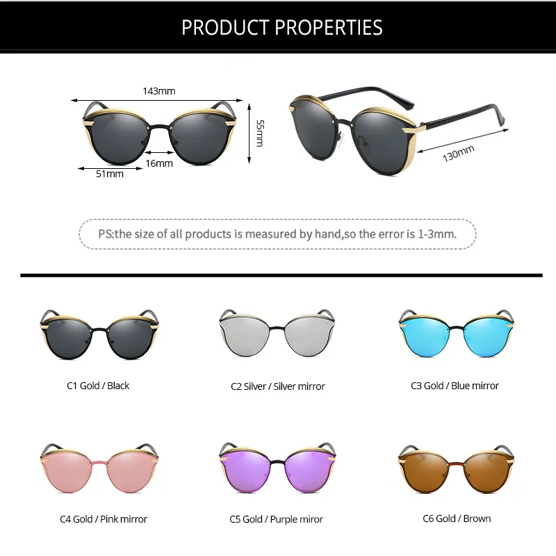 COASION Brand Design Retro Cat Eye Sunglasses Women Polarized Alloy Frame+TR90 Ladies Sun Glasses Oculos de sol Feminino CA1350
COASION Brand Design Retro Cat Eye Sunglasses Women Polarized Alloy Frame+TR90 Ladies Sun Glasses Oculos de sol Feminino CA1350