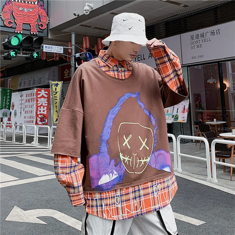 Hip Hop Hoodies Men Spoof Shark Print Cotton Patchwork Fake Two Pieces Unisex Hoodies Plaid Shirts Sweatshirts Loose Hoodies Men
Hip Hop Hoodies Men Spoof Shark Print Cotton Patchwork Fake Two Pieces Unisex Hoodies Plaid Shirts Sweatshirts Loose Hoodies Men