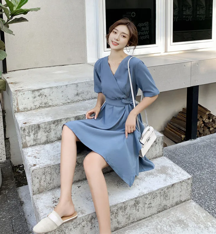 runway Women Solid Casual Sashes A-Line Ladies Short Sleeve Summer Dress 2020 Fashion Party Dress Midi Dress Vestidos
runway Women Solid Casual Sashes A-Line Ladies Short Sleeve Summer Dress 2020 Fashion Party Dress Midi Dress Vestidos