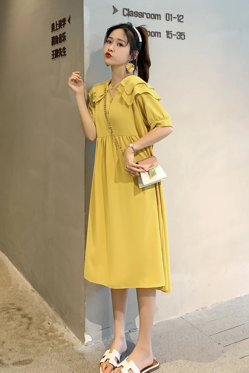 8156# Summer Korean Fashion Chiffon Maternity Dress Chic Sweet Loose Clothes for Pregnant Women Pregnancy Clothing Factory 
8156# Summer Korean Fashion Chiffon Maternity Dress Chic Sweet Loose Clothes for Pregnant Women Pregnancy Clothing Factory