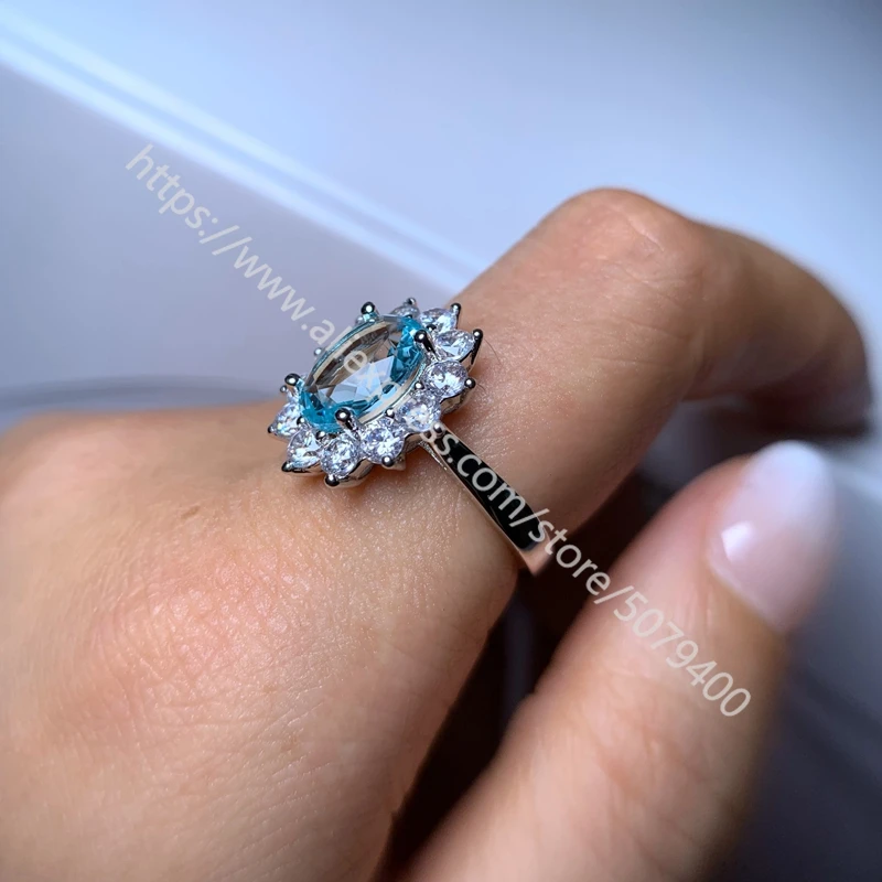Oval Aquamarines engagement ring vintage Unique white gold-plated CZ Cluster ring for women wedding Bridal gift
Oval Aquamarines engagement ring vintage Unique white gold-plated CZ Cluster ring for women wedding Bridal gift