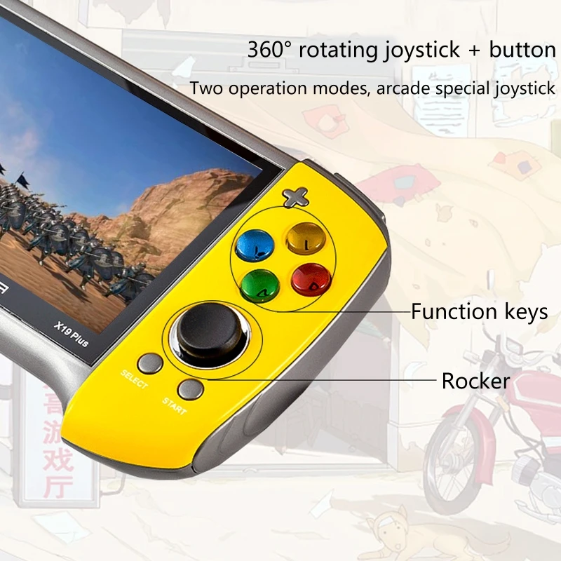 2020 New X19 Plus Handheld Game Console 5.1 Inch Large Screen 1000 Classic Games 360 Degree Double-rocker
2020 New X19 Plus Handheld Game Console 5.1 Inch Large Screen 1000 Classic Games 360 Degree Double-rocker