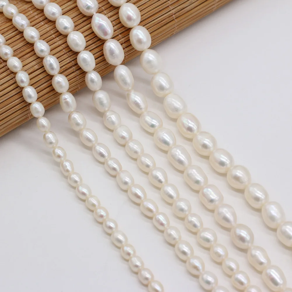 Natural Freshwater Pearls Beaded Fashion Rice Shape White Pearl Beads for Jewelry Making DIY Bracelets Necklace Accessories 36cm
Natural Freshwater Pearls Beaded Fashion Rice Shape White Pearl Beads for Jewelry Making DIY Bracelets Necklace Accessories 36cm
