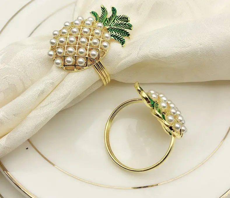 Gold Silver Pineapple With Pearls Napkin Ring Wedding Holiday Decoration Family Candlelight Dinner Napkin Holder Wholesale 
Gold Silver Pineapple With Pearls Napkin Ring Wedding Holiday Decoration Family Candlelight Dinner Napkin Holder Wholesale