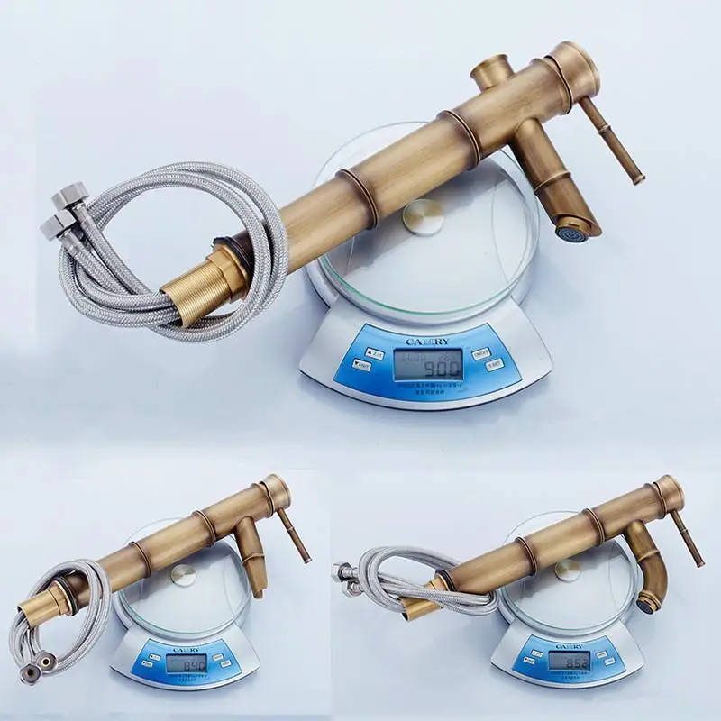 Bathroom Faucet Brass Basin Faucets Luxury Tap Tall Bamboo Hot Cold Water With Two Pipes Kitchen Outdoor Garden restroom Taps
Bathroom Faucet Brass Basin Faucets Luxury Tap Tall Bamboo Hot Cold Water With Two Pipes Kitchen Outdoor Garden restroom Taps