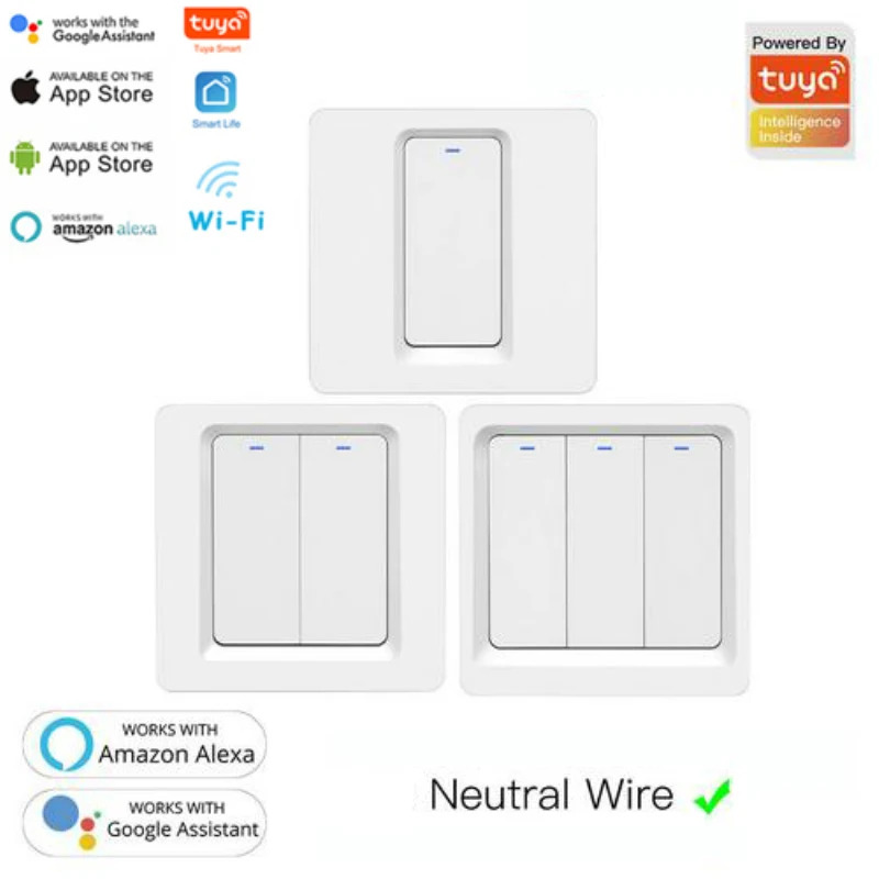 Tuya Smart Life WiFi Switch EU 86 Wall Switch 1 2 3 Gang Alexa Compatible Light Switch 220V 240V Timer Function Google Home
Tuya Smart Life WiFi Switch EU 86 Wall Switch 1 2 3 Gang Alexa Compatible Light Switch 220V 240V Timer Function Google Home