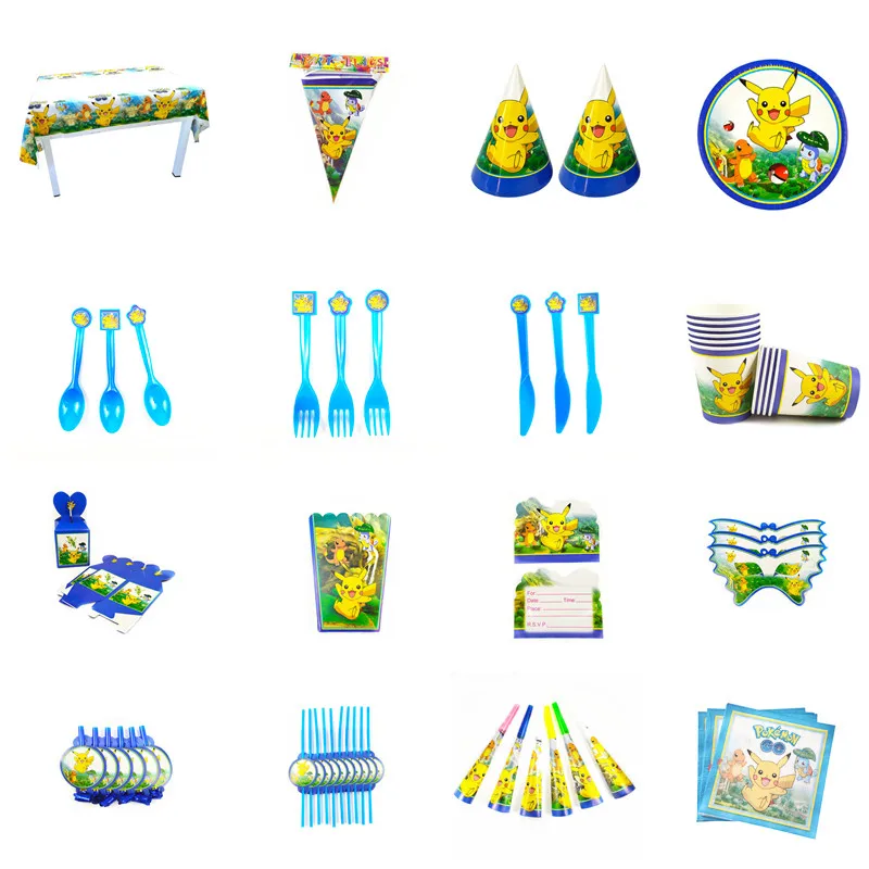 TAKARA TOMY 16 / pcs Pokemon Theme Birthday Party Pokemon Supplies Set Table Bra Flag Paper Cup Plate Cutlery Children Gift
TAKARA TOMY 16 / pcs Pokemon Theme Birthday Party Pokemon Supplies Set Table Bra Flag Paper Cup Plate Cutlery Children Gift