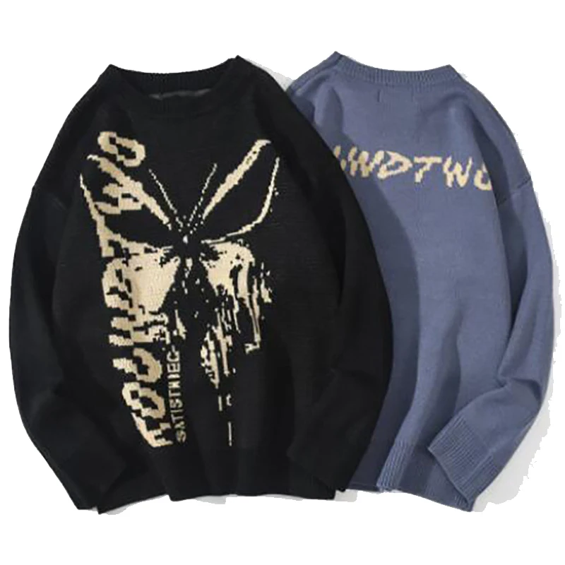 Harajuku Sweater Women Men Cartoon Pullover Hip Hop Streetwear Fashion Butterfly Pattern Knitted Mens Sweaters Couple Oversized
Harajuku Sweater Women Men Cartoon Pullover Hip Hop Streetwear Fashion Butterfly Pattern Knitted Mens Sweaters Couple Oversized