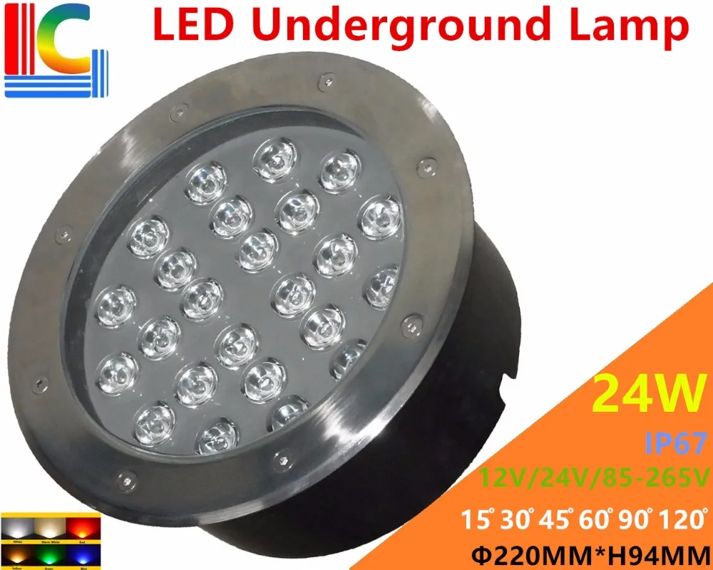 24W LED Underground Lamps 12V 24V 110V 220V 85-265V Outdoor IP67 Waterproof Buried lights DMX512 Color Garden Lighting CE
24W LED Underground Lamps 12V 24V 110V 220V 85-265V Outdoor IP67 Waterproof Buried lights DMX512 Color Garden Lighting CE
