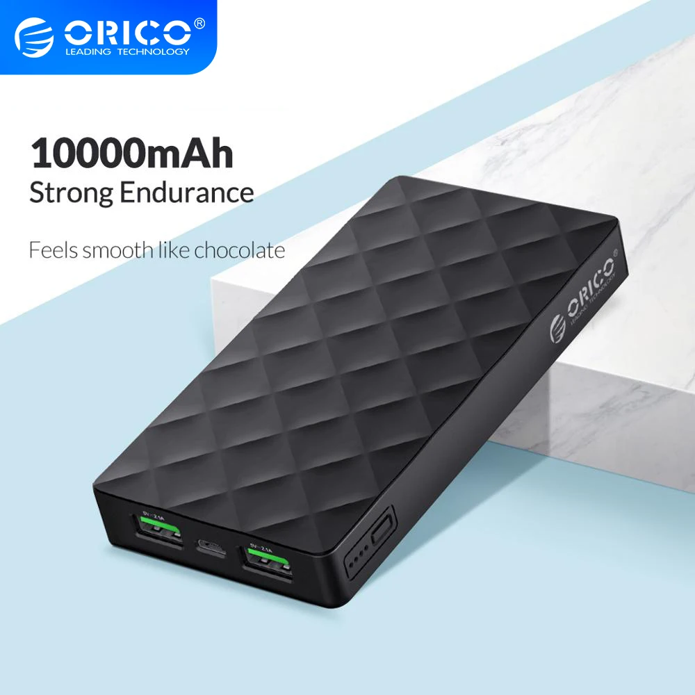 Внешний аккумулятор ORICO на 10000 мА · ч с двумя USB портами|battery micro usb|portable powerpower bank |