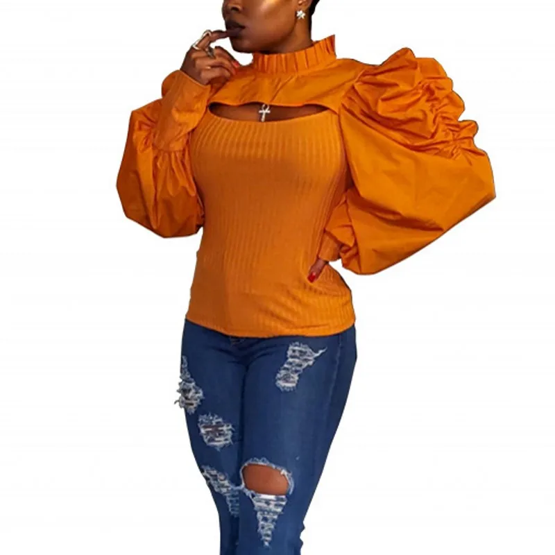 Sexy Hollow Blouse Women Solid Color Stand Collar Puff Sleeve Tops Shirt 2021 Spring Fashion Stretchable Streetwear Women Blouse
Sexy Hollow Blouse Women Solid Color Stand Collar Puff Sleeve Tops Shirt 2021 Spring Fashion Stretchable Streetwear Women Blouse