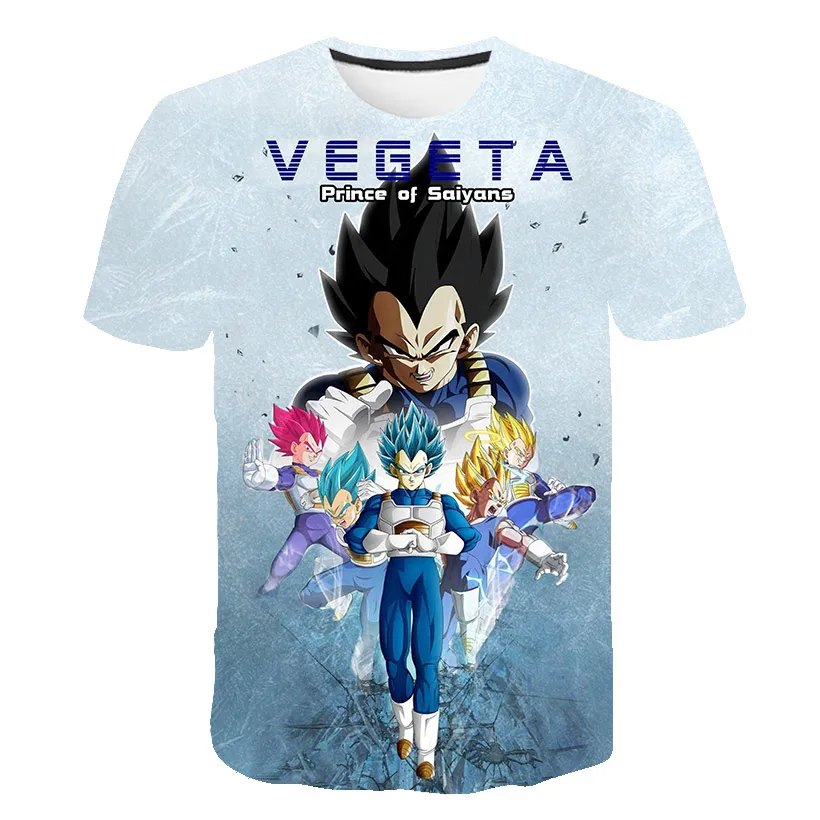 Модные Аниме футболки Goku Vegeta футболка одежда для маленьких мальчиков с драконом