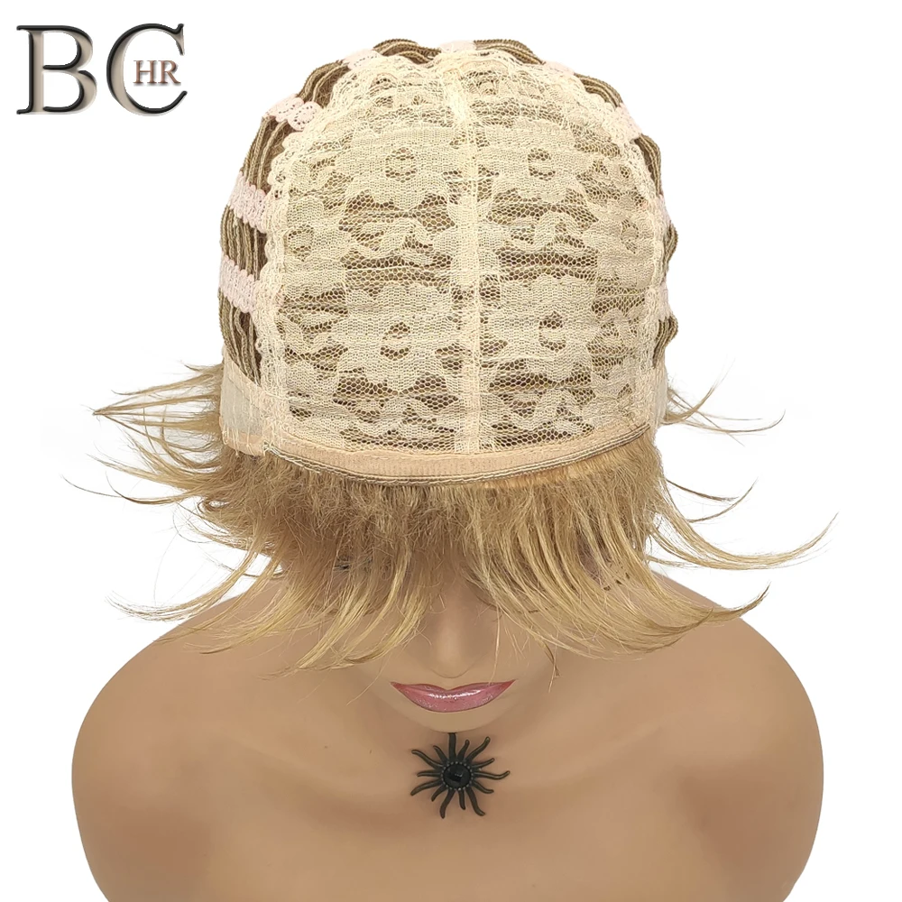 BCHR 6inch Puffy Blonde Wig Heat Resistant Synthetic African American Short Straight Wigs For Middle Age Women 
BCHR 6inch Puffy Blonde Wig Heat Resistant Synthetic African American Short Straight Wigs For Middle Age Women