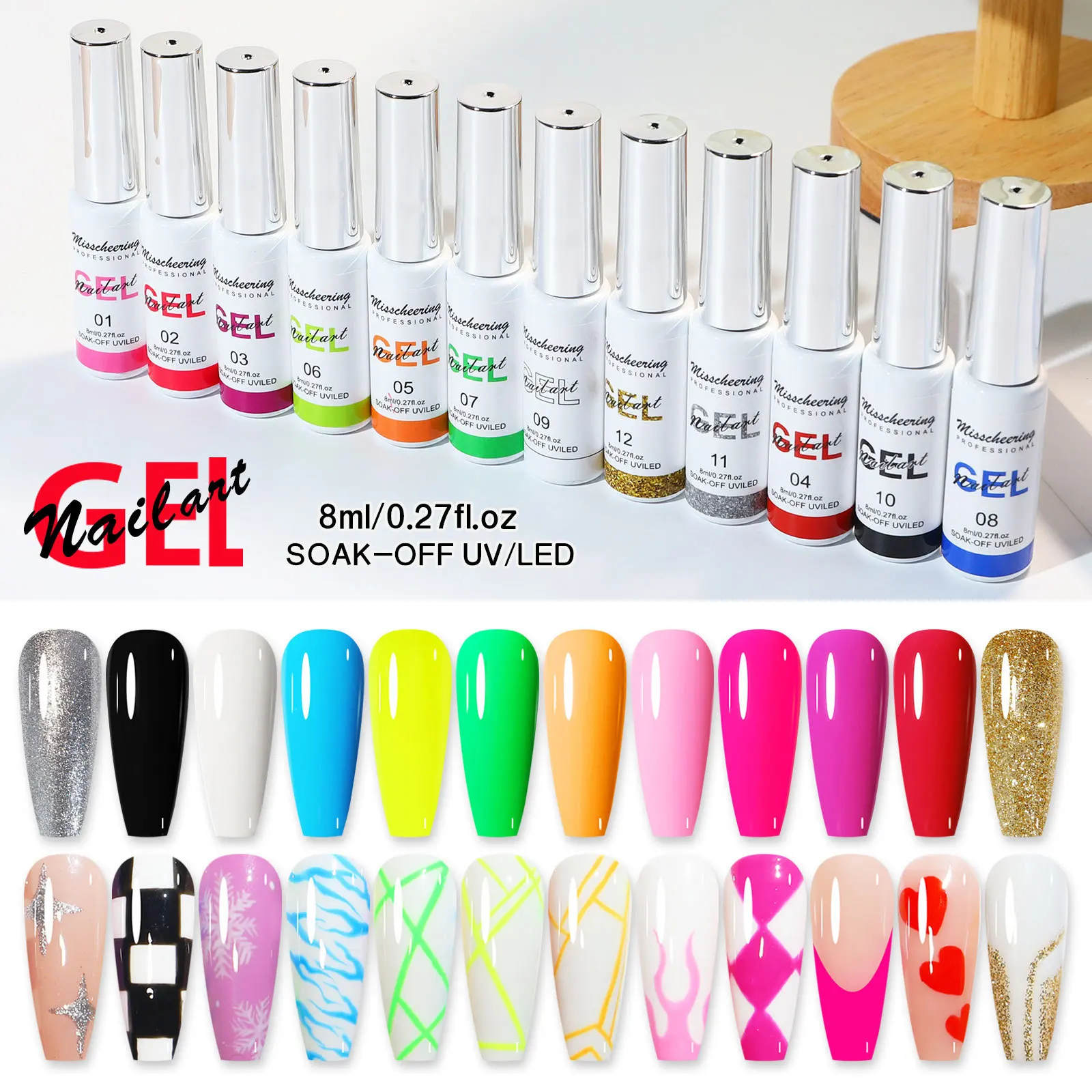 12 Colors Nail Art Gel Kit Gel Paint Nails Soak Off Gel Line UV Nail Varnish Gel Nail Polish DIY Unique Style Nail Art Design
12 Colors Nail Art Gel Kit Gel Paint Nails Soak Off Gel Line UV Nail Varnish Gel Nail Polish DIY Unique Style Nail Art Design