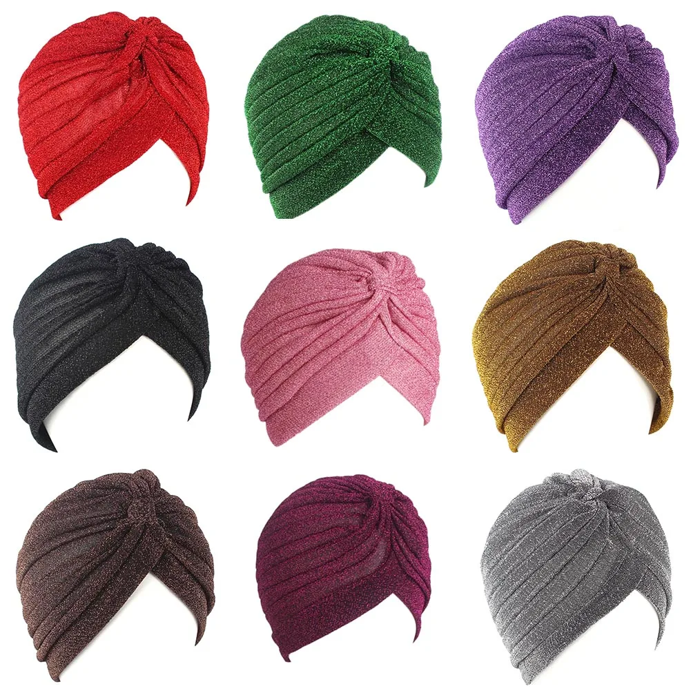 Women Shine Silver Gold Knot Twist Turban Headbands Cap Autumn Winter Warm Headwear Casual Streetwear Female Muslim Indian Hats
Women Shine Silver Gold Knot Twist Turban Headbands Cap Autumn Winter Warm Headwear Casual Streetwear Female Muslim Indian Hats