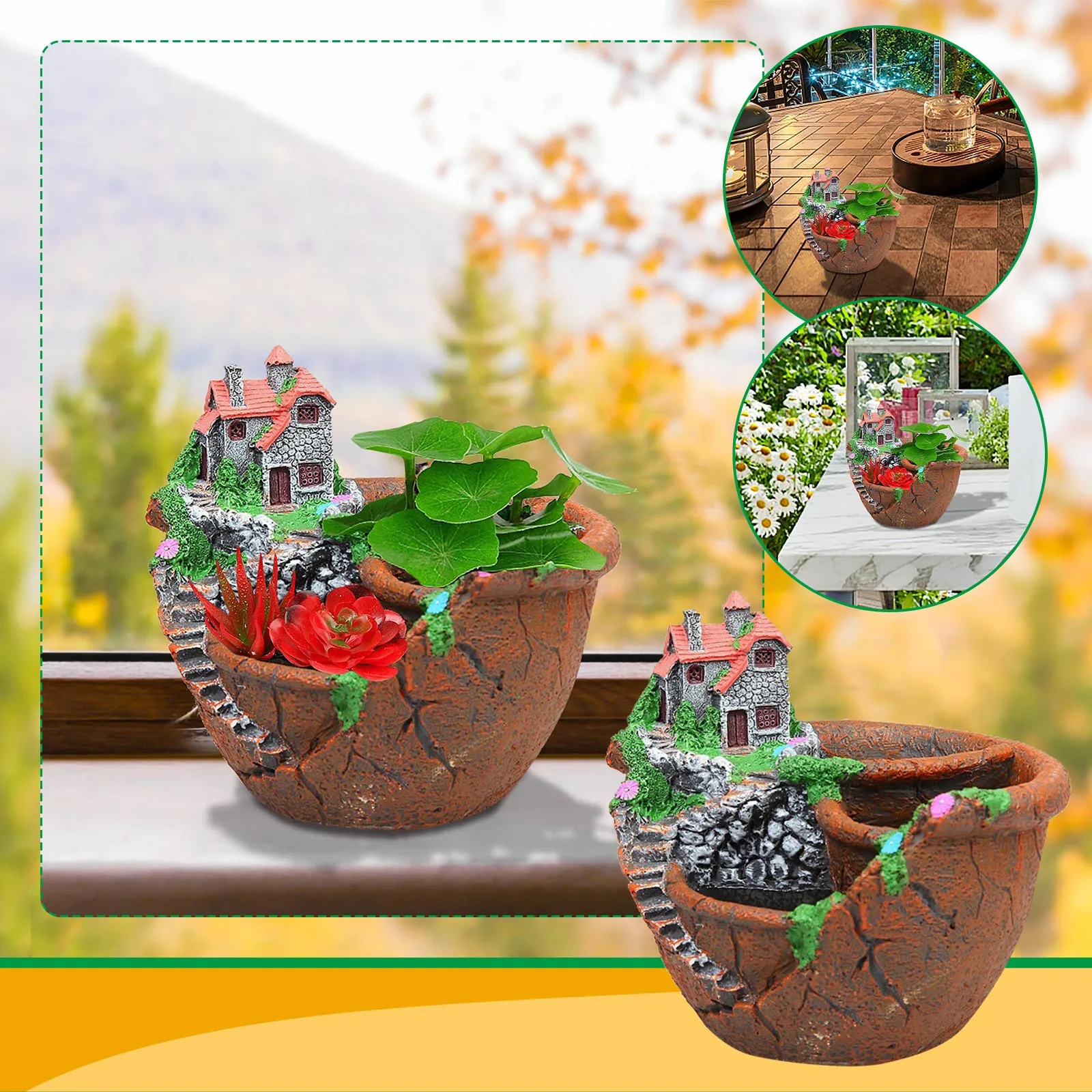Creative Resin Plants Pot for Succulent Flower Pot DIY Landscape Mini Garden Mini Garden Decor Creative Planter Bonsai Plant
Creative Resin Plants Pot for Succulent Flower Pot DIY Landscape Mini Garden Mini Garden Decor Creative Planter Bonsai Plant