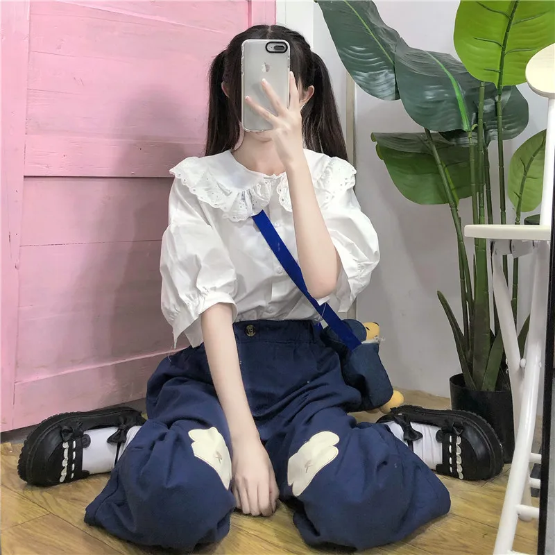 Japanese Kawaii Women Soft Girl Pants Korean Teen Girls Loose Thin Cartoon Bear Embroidery Pants Wild Casual Female Cute Pants
Japanese Kawaii Women Soft Girl Pants Korean Teen Girls Loose Thin Cartoon Bear Embroidery Pants Wild Casual Female Cute Pants