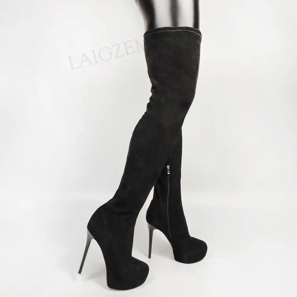 LAIGZEM Women Thigh High Boots Platform Round Toe Stilettos Faux Suede Over Knee Boots Unisex Shoes Woman Large Size 44 50 51 52 
LAIGZEM Women Thigh High Boots Platform Round Toe Stilettos Faux Suede Over Knee Boots Unisex Shoes Woman Large Size 44 50 51 52