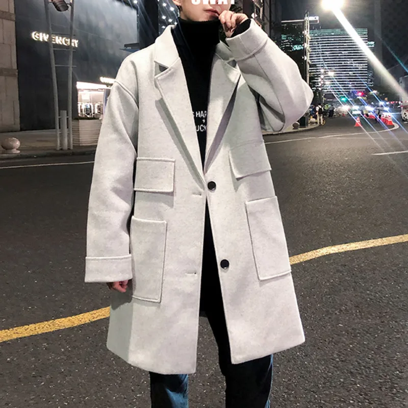 Мужская шерстяная куртка PR, однотонная Повседневная Длинная ветровка оверсайз, уличная одежда для мужчин и женщин, зима 2021 
Мужская шерстяная куртка PR, однотонная Повседневная Длинная ветровка оверсайз, уличная одежда для мужчин и женщин, зима 2021