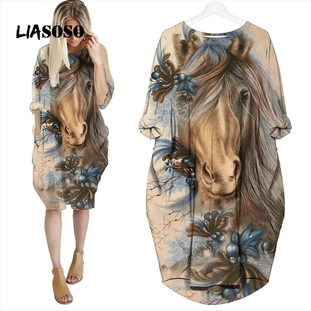 LIASOSO Animal Horse 3D Printing Fashion Ladies Dress Loose High Quality Casual Hip Hop Over The Knee Long Sleeve Womens
LIASOSO Animal Horse 3D Printing Fashion Ladies Dress Loose High Quality Casual Hip Hop Over The Knee Long Sleeve Womens