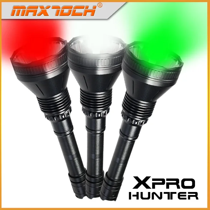 Светодиодный фонарь MAXTOCH Hunter X Pro новый фокусирующий с белым/зеленым/красным лучом