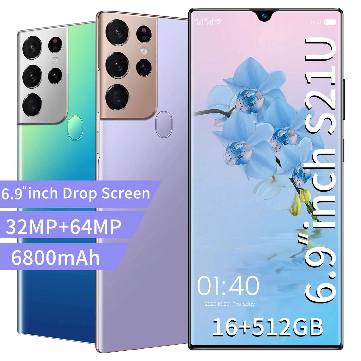 Teléfono Inteligente Well S21U, versión Global, 6,9 pulgadas, 6800mAh, núcleos 10, 16GB + 512GB, 32 + 64MP, identificación facia
Teléfono Inteligente Well S21U, versión Global, 6,9 pulgadas, 6800mAh, núcleos 10, 16GB + 512GB, 32 + 64MP, identificación facia