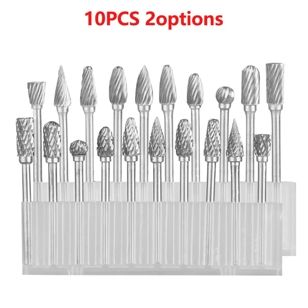 10Pcs/Set Tungsten Steel Grinding Head Set Carbide Rotary Sharp Hardmetal Burrs For Drilling Carving Engraving Metals And Wood
10Pcs/Set Tungsten Steel Grinding Head Set Carbide Rotary Sharp Hardmetal Burrs For Drilling Carving Engraving Metals And Wood