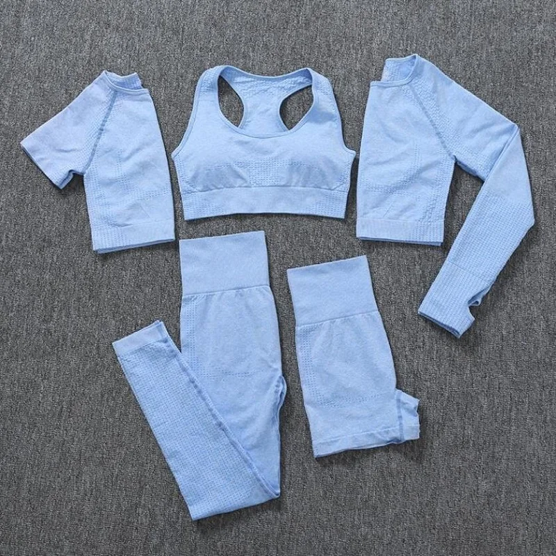 5PCS Seamless Women Sports Suits Yoga Set Workout Sportswear Gym Clothing Fitness Long Sleeve Crop Top High Waist Leggings
5PCS Seamless Women Sports Suits Yoga Set Workout Sportswear Gym Clothing Fitness Long Sleeve Crop Top High Waist Leggings