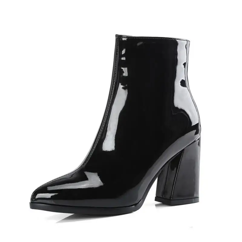 Women's Large Short Boots 2021 New European And American Patent Leather Pointed Side Zipper High Thick Heel bBoots
Women's Large Short Boots 2021 New European And American Patent Leather Pointed Side Zipper High Thick Heel bBoots