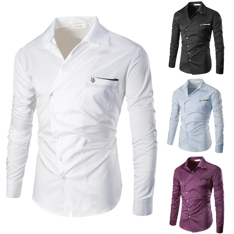 Men's Shirt Long Sleeve Solid Color Turn Down Collar Cardigan Shirt With Pocket Casual Single-Breasted Slim Tops
Men's Shirt Long Sleeve Solid Color Turn Down Collar Cardigan Shirt With Pocket Casual Single-Breasted Slim Tops
