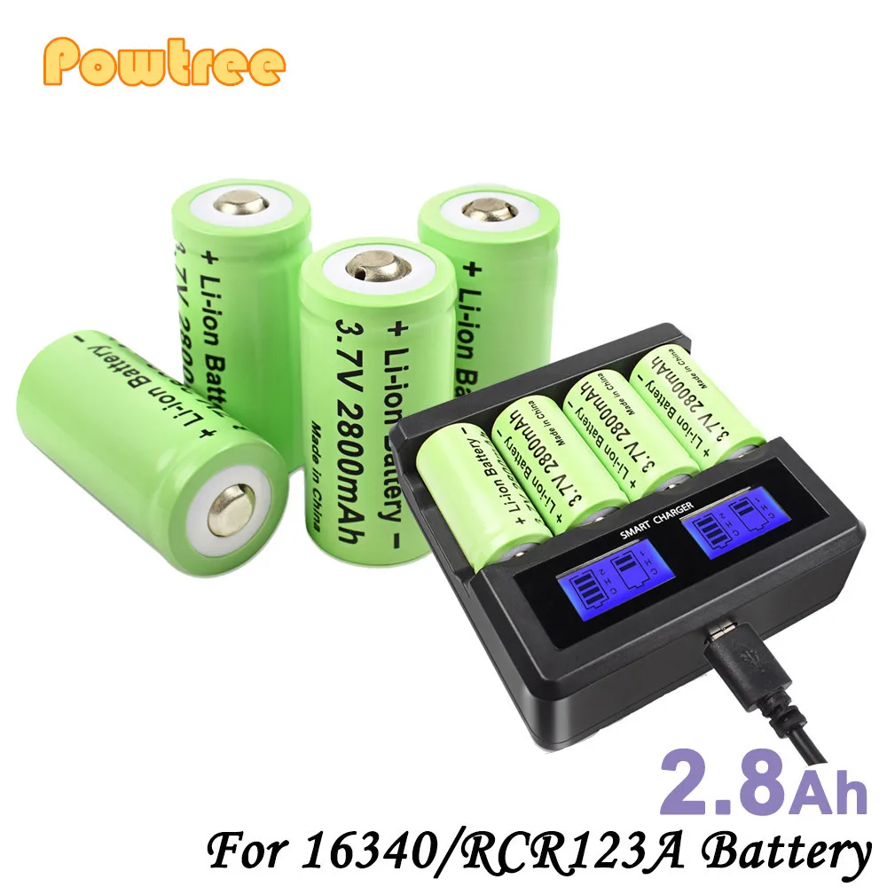 Powtree 2.8Ah CR123A RCR 123 ICR 16340 Battery 2800mAh 3.7V Li-ion Rechargeable Battery For Arlo Security Camera L70
Powtree 2.8Ah CR123A RCR 123 ICR 16340 Battery 2800mAh 3.7V Li-ion Rechargeable Battery For Arlo Security Camera L70