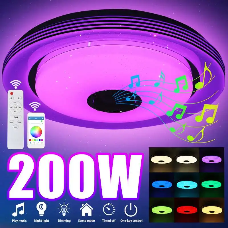 200W LED Ceiling Lamp RGB Dimmable Music Remote & APP Control Flush AC220V Home bluetooth Speaker Lighting
200W LED Ceiling Lamp RGB Dimmable Music Remote & APP Control Flush AC220V Home bluetooth Speaker Lighting