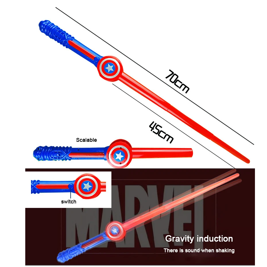 Disney Marvel Captain America Avengers Cosplay Toy Sound Glow Effect Shield Mask Sword Launcher Halloween Party Performance Gift
Disney Marvel Captain America Avengers Cosplay Toy Sound Glow Effect Shield Mask Sword Launcher Halloween Party Performance Gift