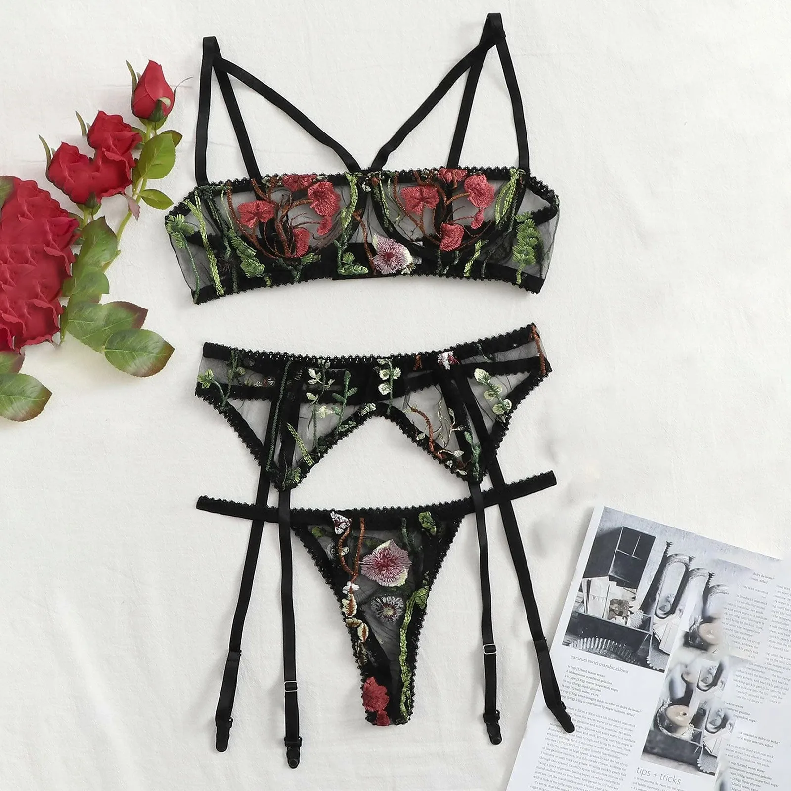 New Lingerie Set Embroidered Floral Lace Underwear Set V-neck Bra and Sexy Underpants Lace Bralette Sleepwear Set Ropa Interior
New Lingerie Set Embroidered Floral Lace Underwear Set V-neck Bra and Sexy Underpants Lace Bralette Sleepwear Set Ropa Interior